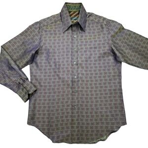 Robert Graham Shirt Mens Small Purple Print Limited Edition Flip Cuff #d 405/510